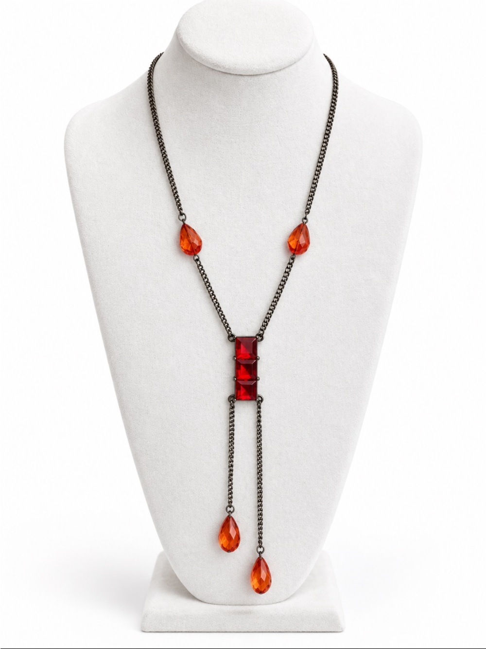 Red Teardrop Pendant Necklace